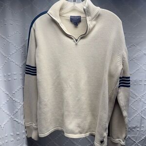 American Eagle Outfitters Men's Medium 1/4 Zip Ribbed Knit Varsity Sweater